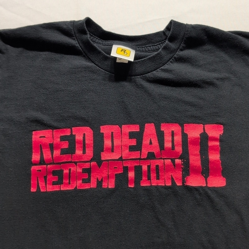 Rockstar Men's Black T-Shirt with Red Graphic Size Small
